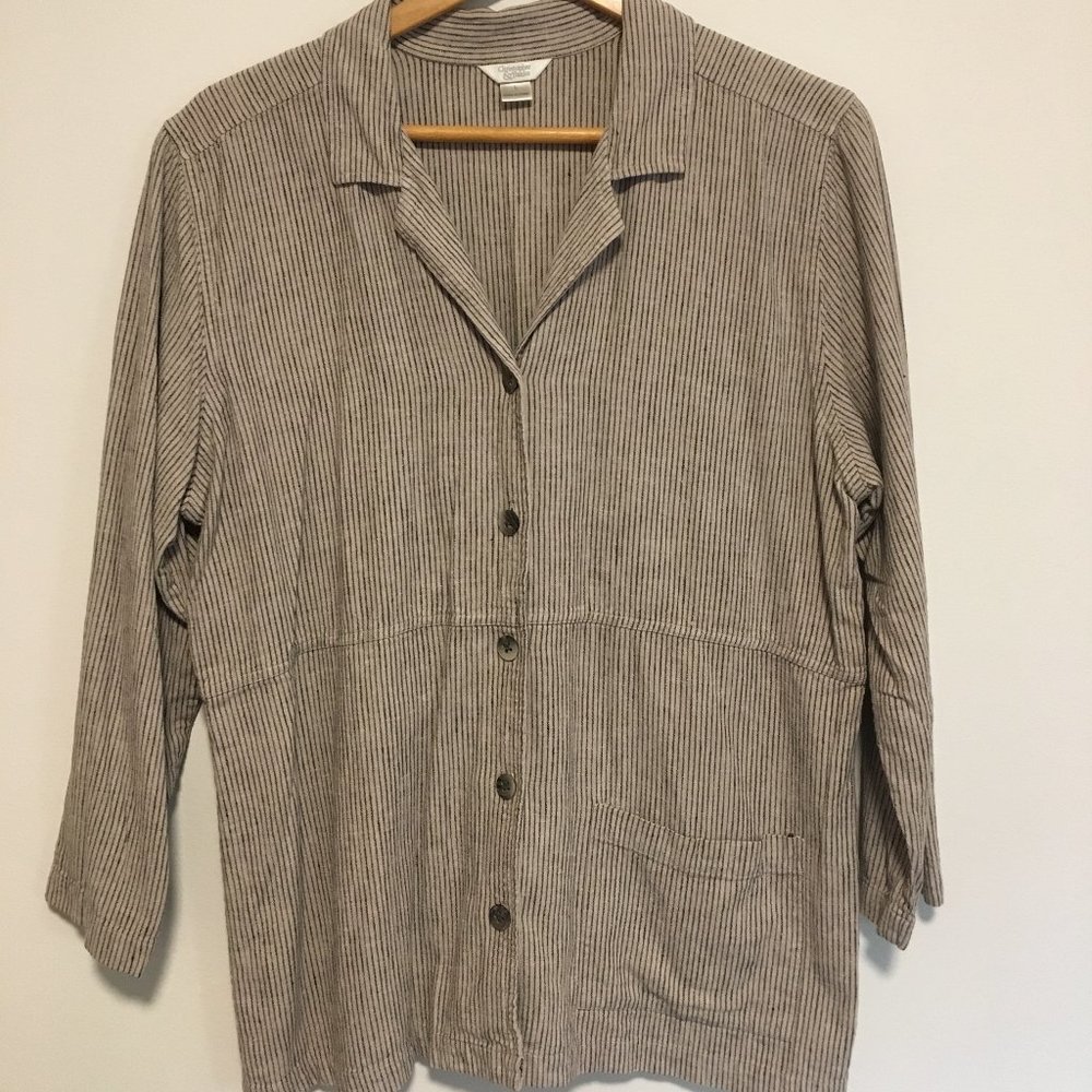 Striped Linen Blazer Jacket